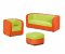 Dětská sedací souprava barevná (oranžovo-zelená)