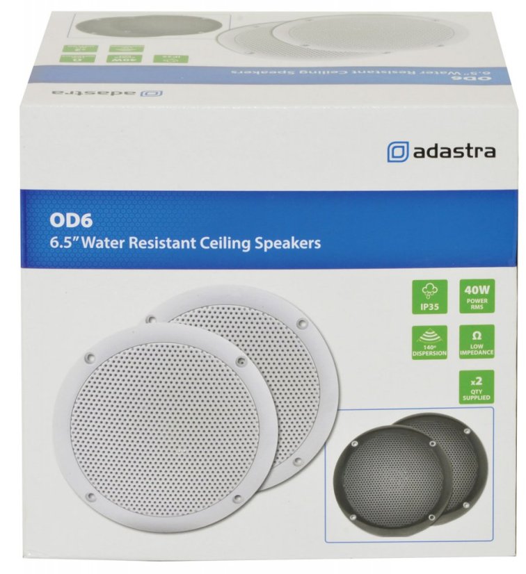 Adastra OD6-W8, podhledový 6.5" reproduktor, 40W, IP35, bílý