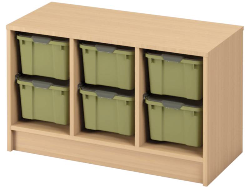 Skříňka s kontejnery - OPTIMA - S - 6 velkých kontejnerů (více barev) - Barva: Modrozelená