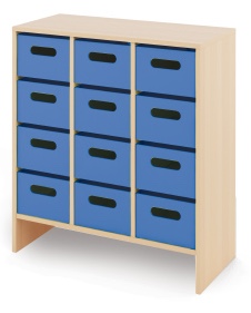 Cabinet L + large cardboard containers - CLASSICAL - Barva: Modrá