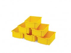 Plastové boxy velké - žlutá - 6 ks