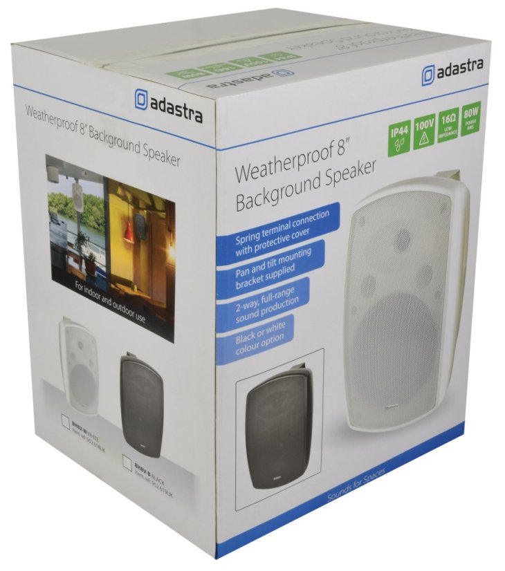 Adastra BHV8V-B, 100V nástěnný reproduktor, 80W, IP44, černý