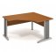 Kancelářský stůl rohový 160×120×80 cm P (více barev) - Barva podnože: Stříbrná, Dekor: Buk, Provedení: Pravé