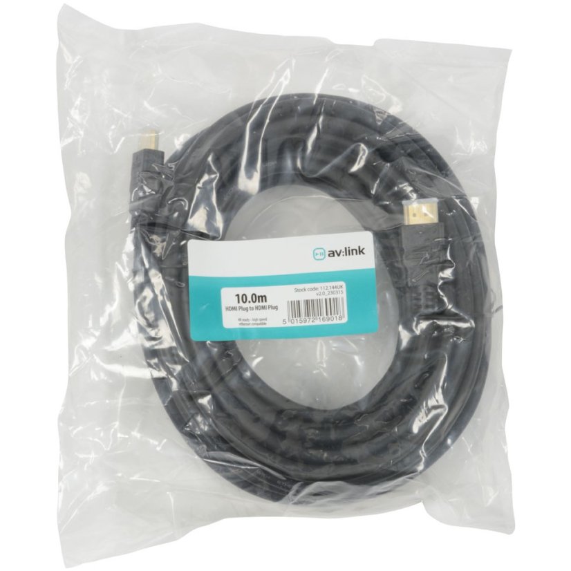 AV:link kabel HDMI HQ high speed 4K Ethernet, pozlacené konektory, 10m
