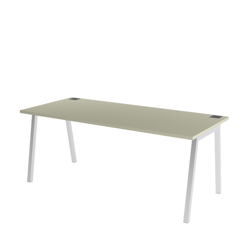 Office table with grey top OFYS A (dimensions 70 x 140 cm) - Frame color: White