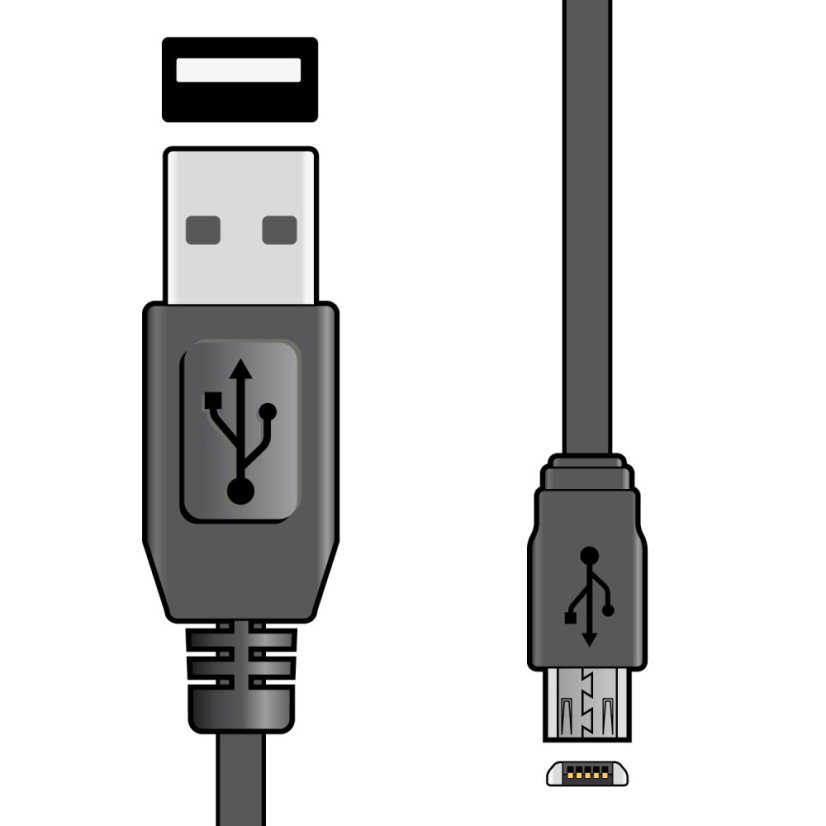 AV:link kábel USB 2.0, 1x typ A samec - 1x mikro 5-pin typ B samec, 1.5m