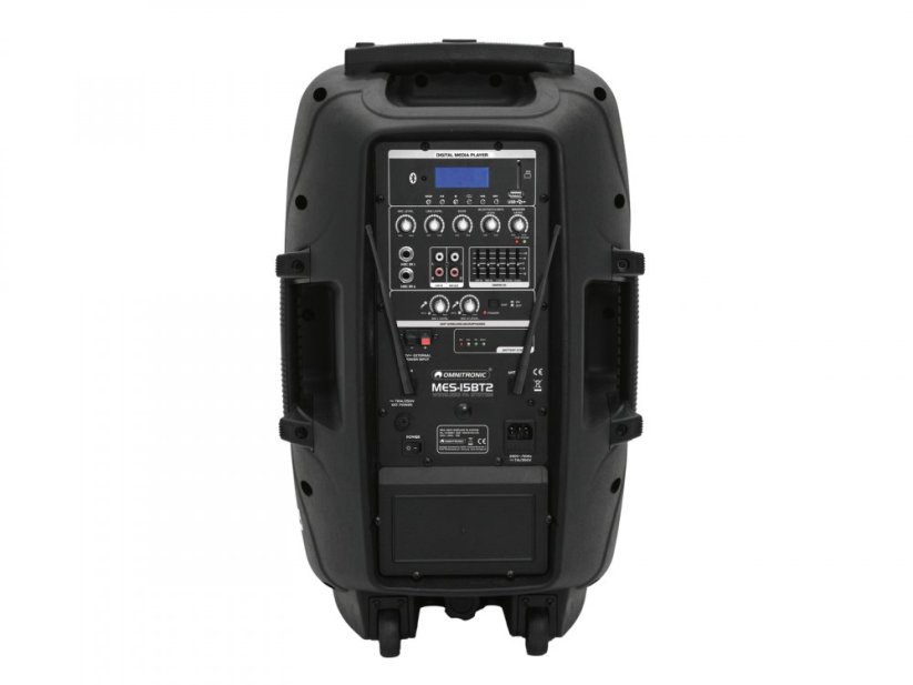 Omnitronic MES-15BT2, mobilní 15" zvukový systém, MP3/BT/USB/2x UHF