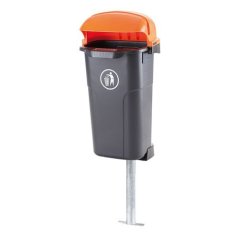 Odpadkový kôš 50 l. Urban - čierny/oranžový