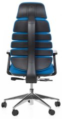 Ergonomická kancelářská židle SPINE modrá, s opěrkou hlavy