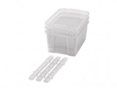 Velké plastové boxy s pojezdy- OPTIMA- Transparentní (3 ks.)