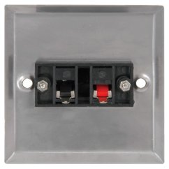 AV:link nástenná reproduktorová zásuvka, kovová