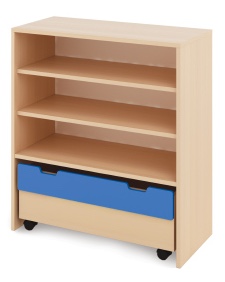 Cabinet L + shelves and chest - CLASSICAL - Barva: Modrá