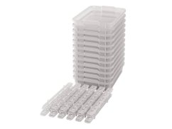Malé plastové boxy s pojezdy- OPTIMA- Transparentní (12 ks.)