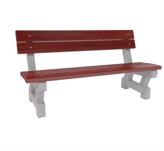 Betónová lavička BALE - Prevedenie: Pätky (priskrutkovanie), Rozmer: 150 cm