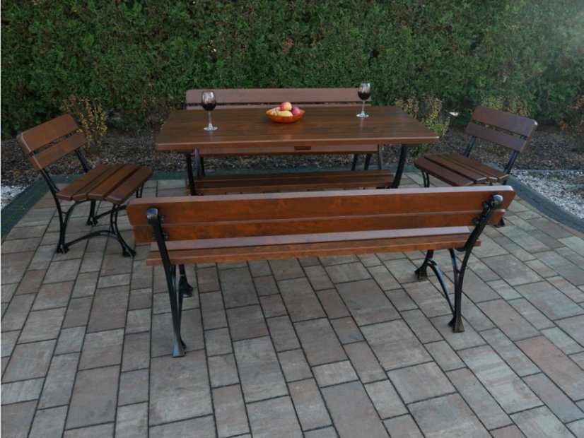 Garden set LARA 2 (alder) - Shade: Rosewood