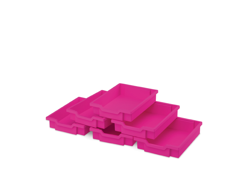 Small plastic boxes - pink - 6 pcs