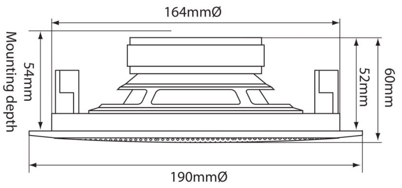 Adastra RC5, podhledový 5.25" reproduktor, 20W, bílý