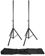QTX sada reproduktorových stojanov v prepravnom obale, 110-190 cm, 35 kg