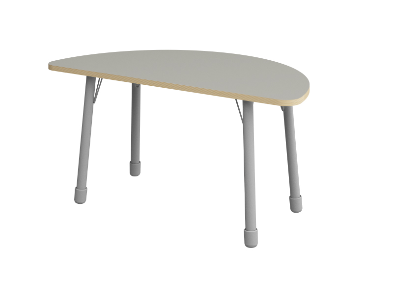 Height-adjustable half-circle table - Gray - Height adjustable: 1-3