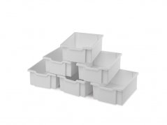 Plastove boxy veľké - biela- 6 ks