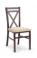 Židle- DARIUSZ- Tmavý ořech/ Béžová