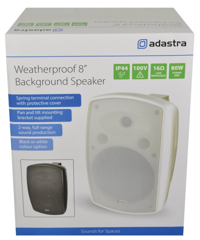 Adastra BHV8V-B, 100V nástěnný reproduktor, 80W, IP44, černý
