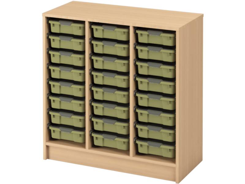 Skříňka s kontejnery - OPTIMA - L - 24 malých kontejnerů (více barev) - Barva: Béžová