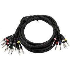 Snake kabel 8x Jack 6,3 stereo - 16x Jack 6,3 mono, 15 m