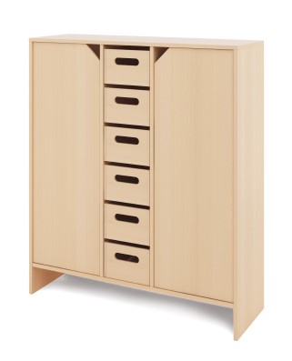 Skriňa XL + veľké drevené kontajnery a dvierka - CLASSICAL - Farba: V barvě dekoru