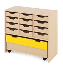 Skriňa M + malé drevené kontajnery a truhla - CLASSICAL