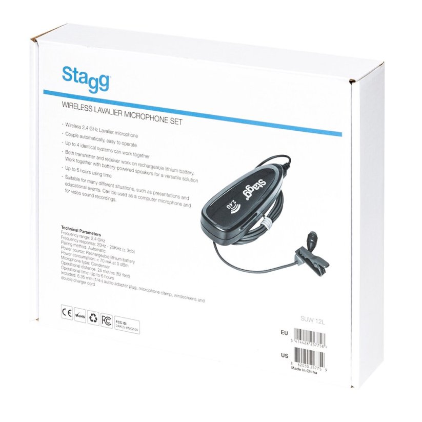 Stagg SUW 12L, 1-kanálový bezdrátový mikrofonní set 2,4 GHz
