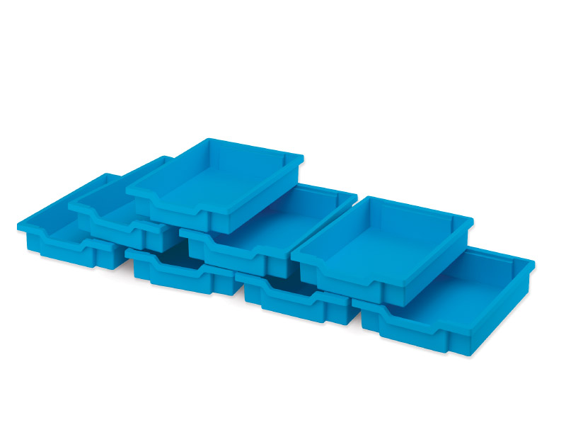 Small plastic boxes - blue - 8 pcs