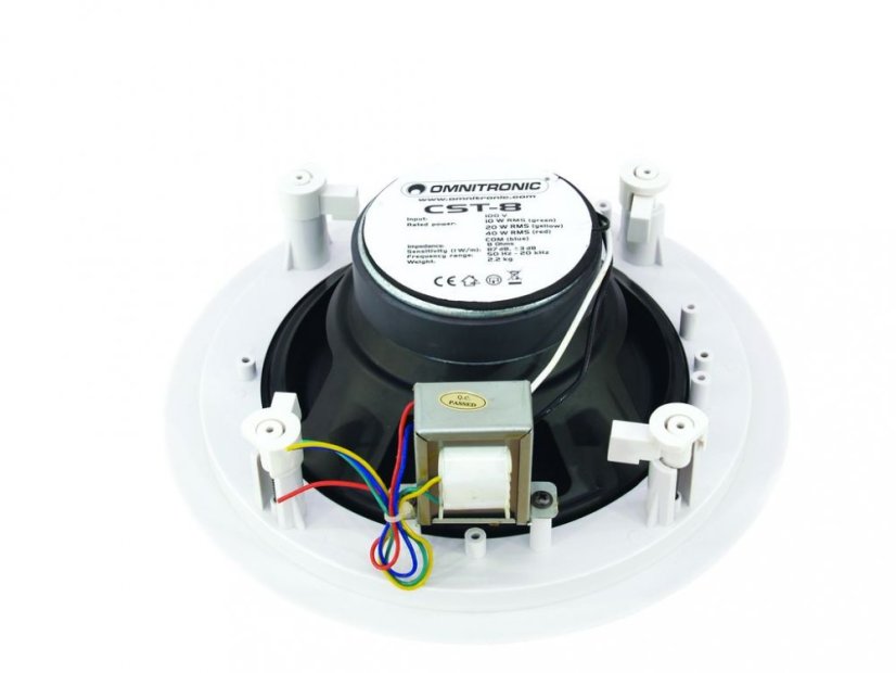 Omnitronic CST-8, 100V podhľadový reproduktor, 40W, biely