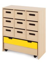 Cabinet L + large cardboard containers and chest - CLASSICAL