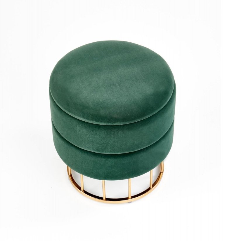 Stool MINTY (Dark green / gold)