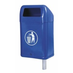 Vonkajší odpadkový kôš so spodným výsypom so zámkom bez stojky modrý