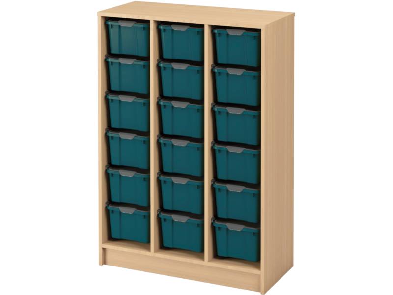 Skříň s kontejnery - OPTIMA - XL - 18 velkých kontejnerů (více barev) - Barva: Transparentní