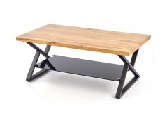 Konferenční stolek- XENA RECTANGLE- Černá / Přírodní