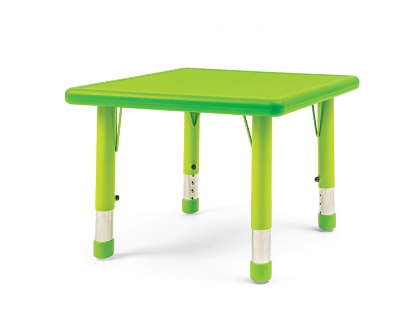 Dětský výškově nastavitelný stůl ČTVEREC - Barva: Zelená