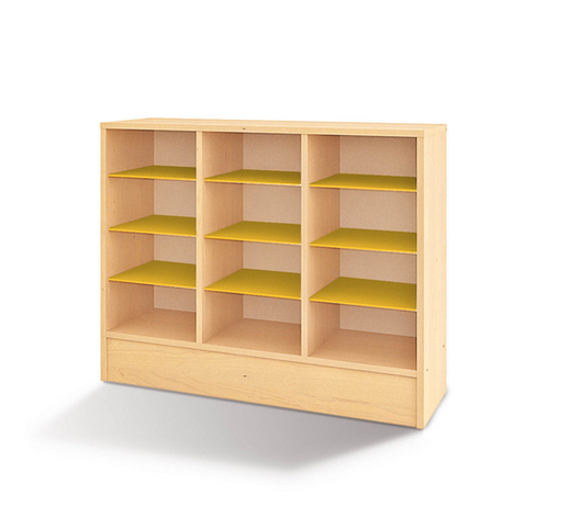 Duhová skříňka - 12 boxů, model 6 (více barev) - Barva: Žlutá, Dekor: Buk