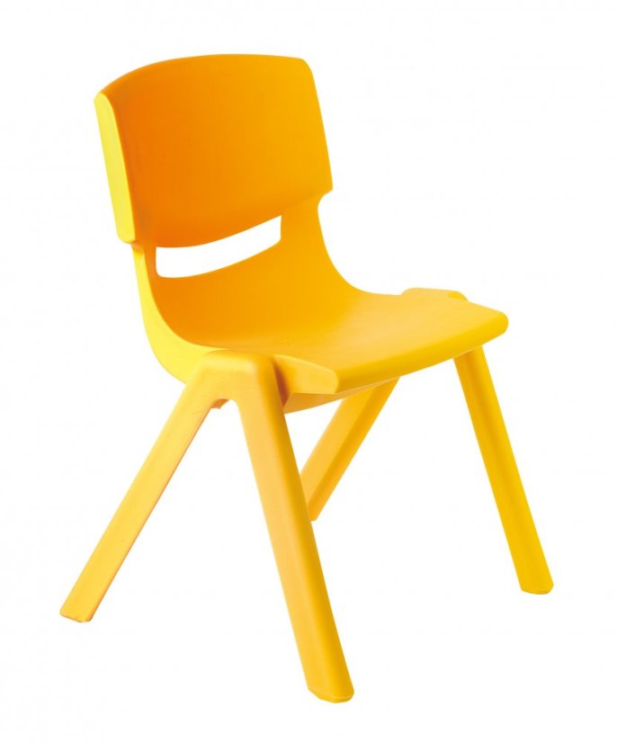 Dětská plastová židle žlutá - Velikost: 26 cm