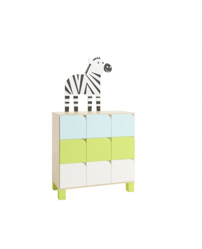 Cabinet with doors (zebra, SAFARI), on legs