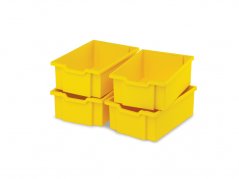 Plastové boxy velké - žlutá - 4 ks