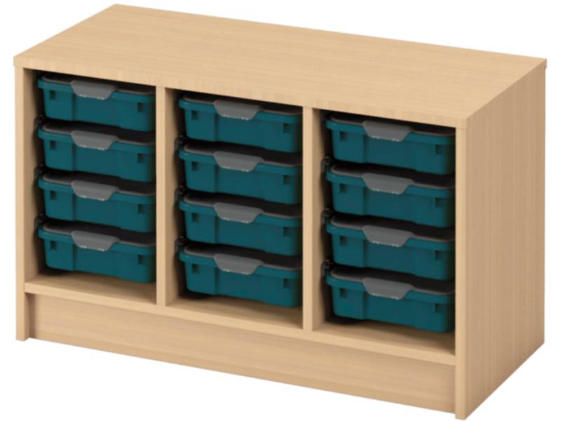 Skříňka s kontejnery - OPTIMA - S - 12 malých kontejnerů (více barev) - Barva: Světle zelená