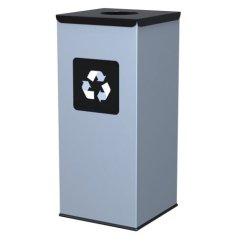 Hranatý odpadkový kôš čierne veko 60 l