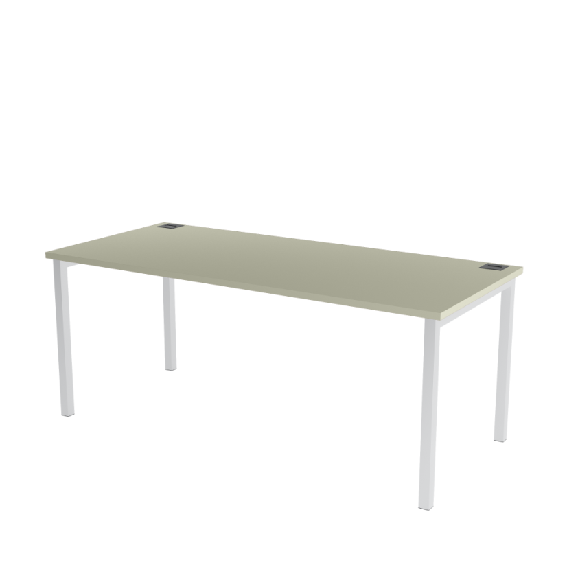 Office table with grey top OFYS U (dimensions 70 x 120 cm) - Frame color: White