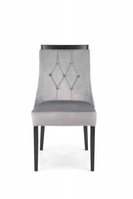 Židle- ROYAL- Černé Bukové dřevo/ Světle šedá
