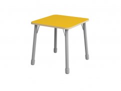 Výškovo nastaviteľný stôl štvorec - Žltá