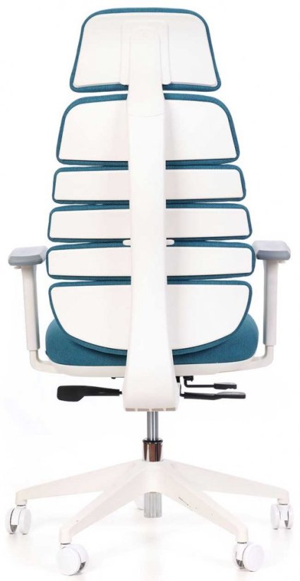 Kancelářská židle SPINE s PDH bílý plast tyrkysová LS2-23