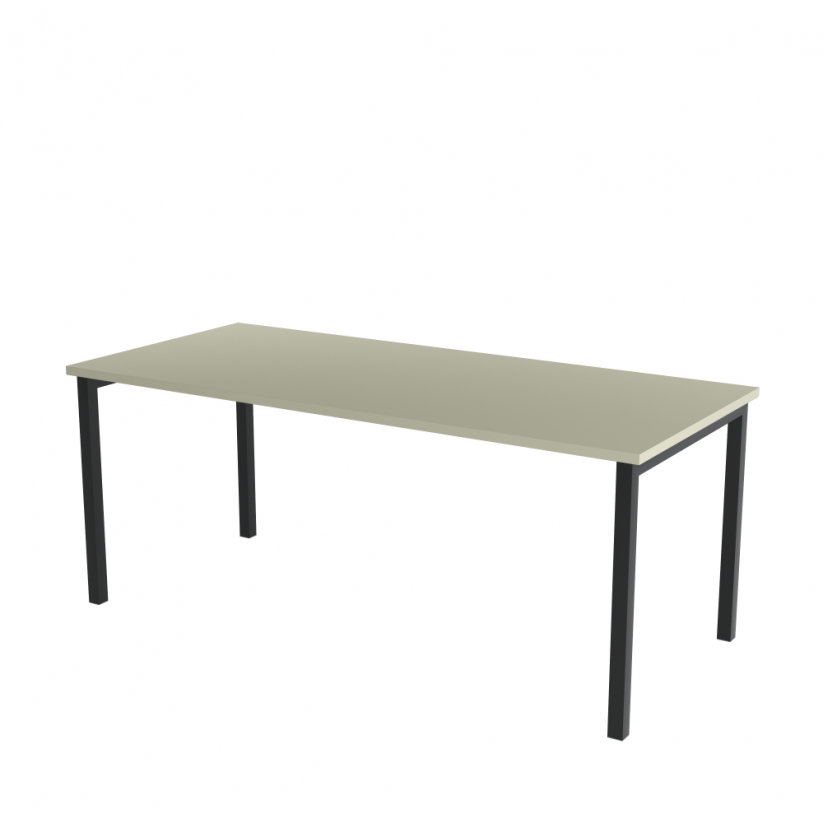 Kancelářský stůl s šedou deskou OFYS U (rozměr 80 x 160 cm) - Barva podnože: Bílá